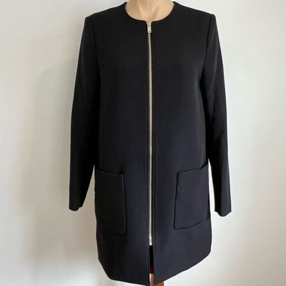 H&M Workwear Women’s Size 6 Black Full Zip Jacket Coat Professional Chic - Picture 1 of 12